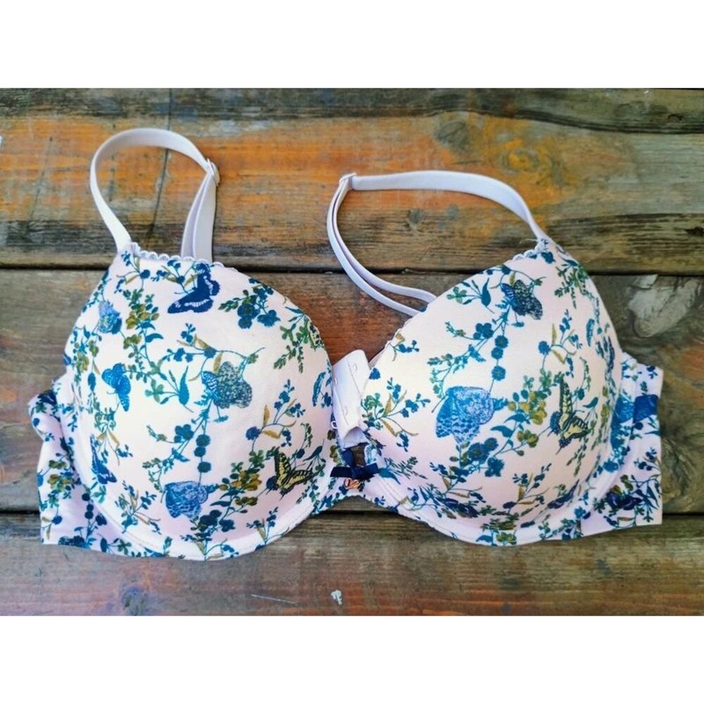 Victoria's Secret Push Up Pink Butterfly Bra 36C